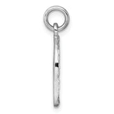 Sterling Silver Rhodium-plated Polished CZ Engraveable Oval Pendant